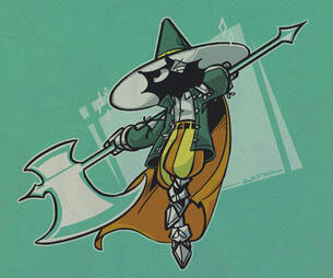 2xFOOL's persona wizard character with a cool axe.